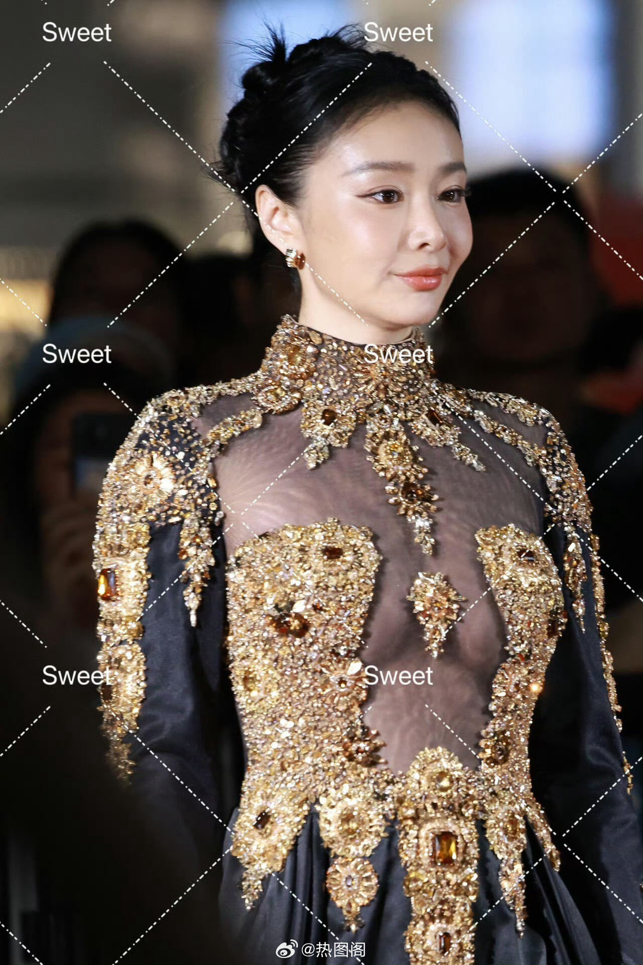 高叶感谢章子怡高叶镂空礼服 热图阁公众号 