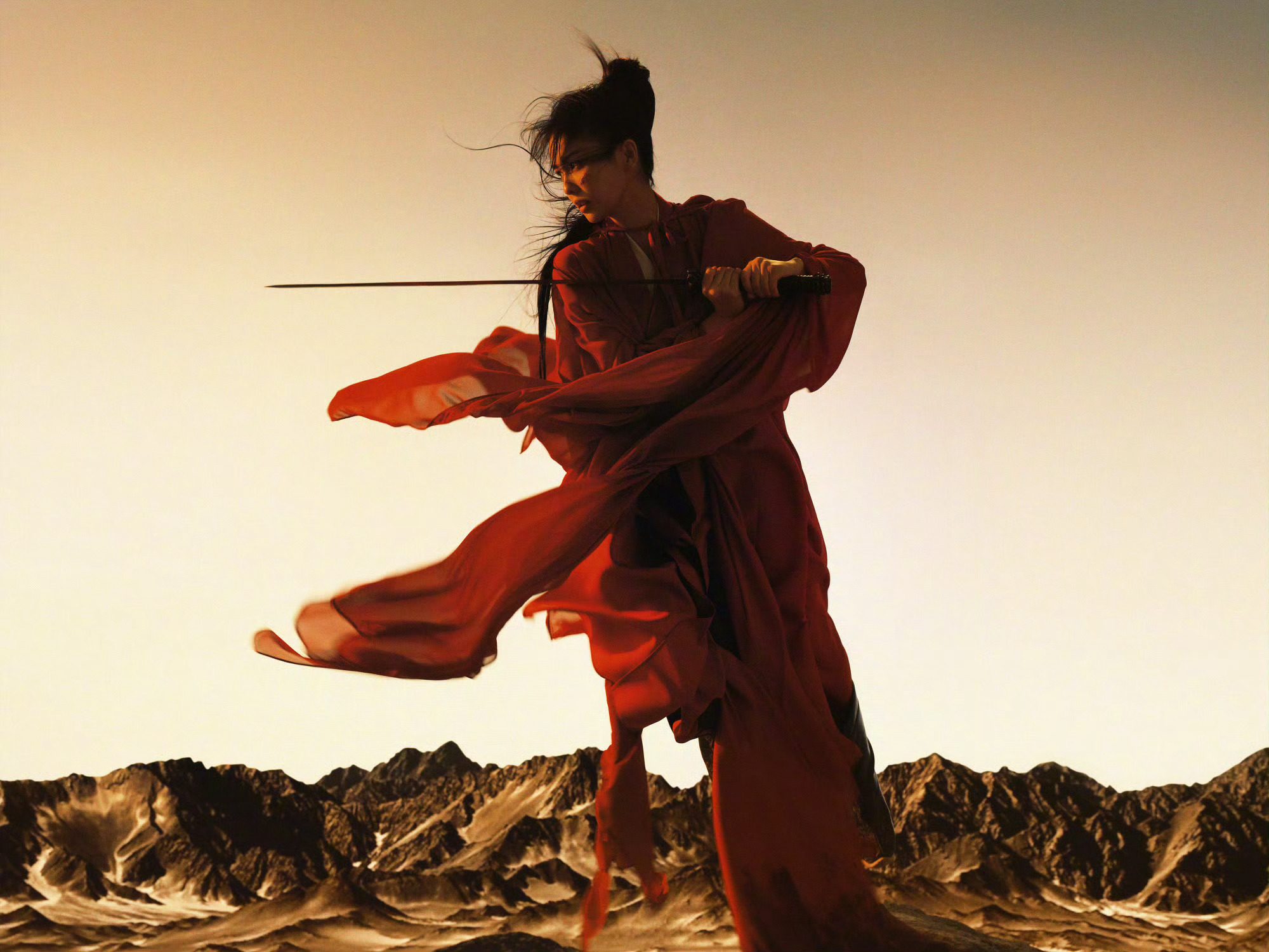 红衣造型白鹿女侠大片摄影：柳宗源 