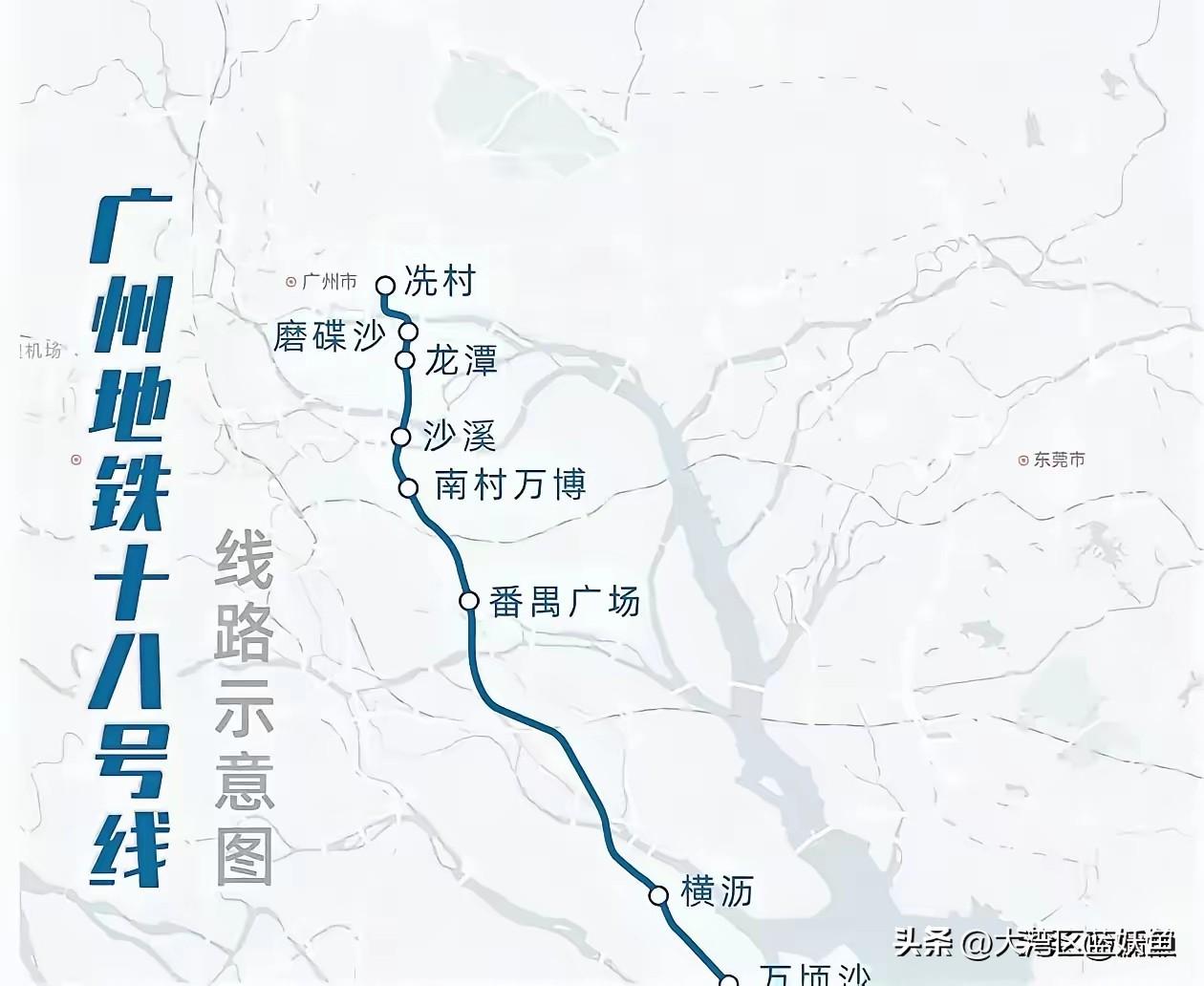 坐地铁18号线从番禺广场到横沥，26公里的路，窗外的农田和厂房唰唰往后退，全程愣