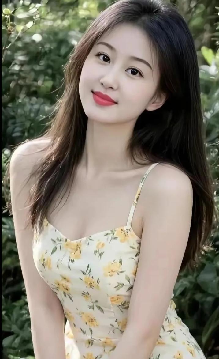 花间美人笑，春意满人间。在繁花似锦的花园中
少女如灵动仙子
穿梭于花丛之间
她身