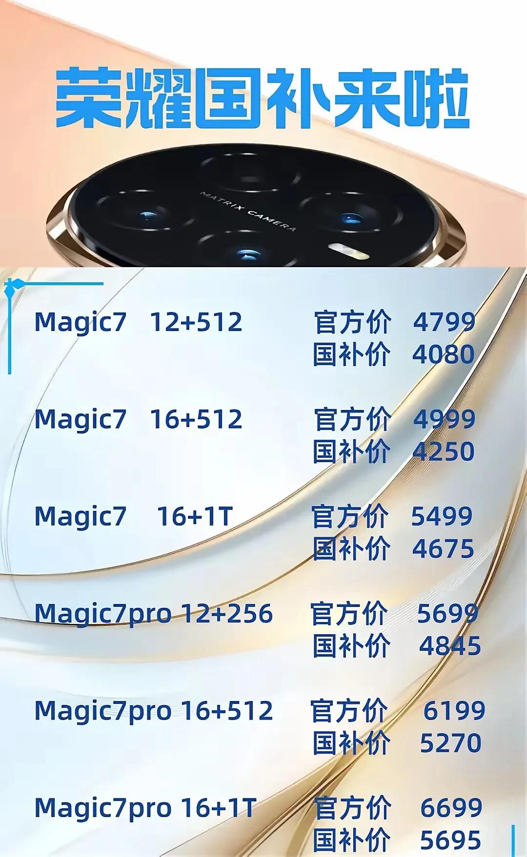 胜利果然还是属于等等党的，荣耀Magic7系列国补下来怎么可以这么划算！[流泪]