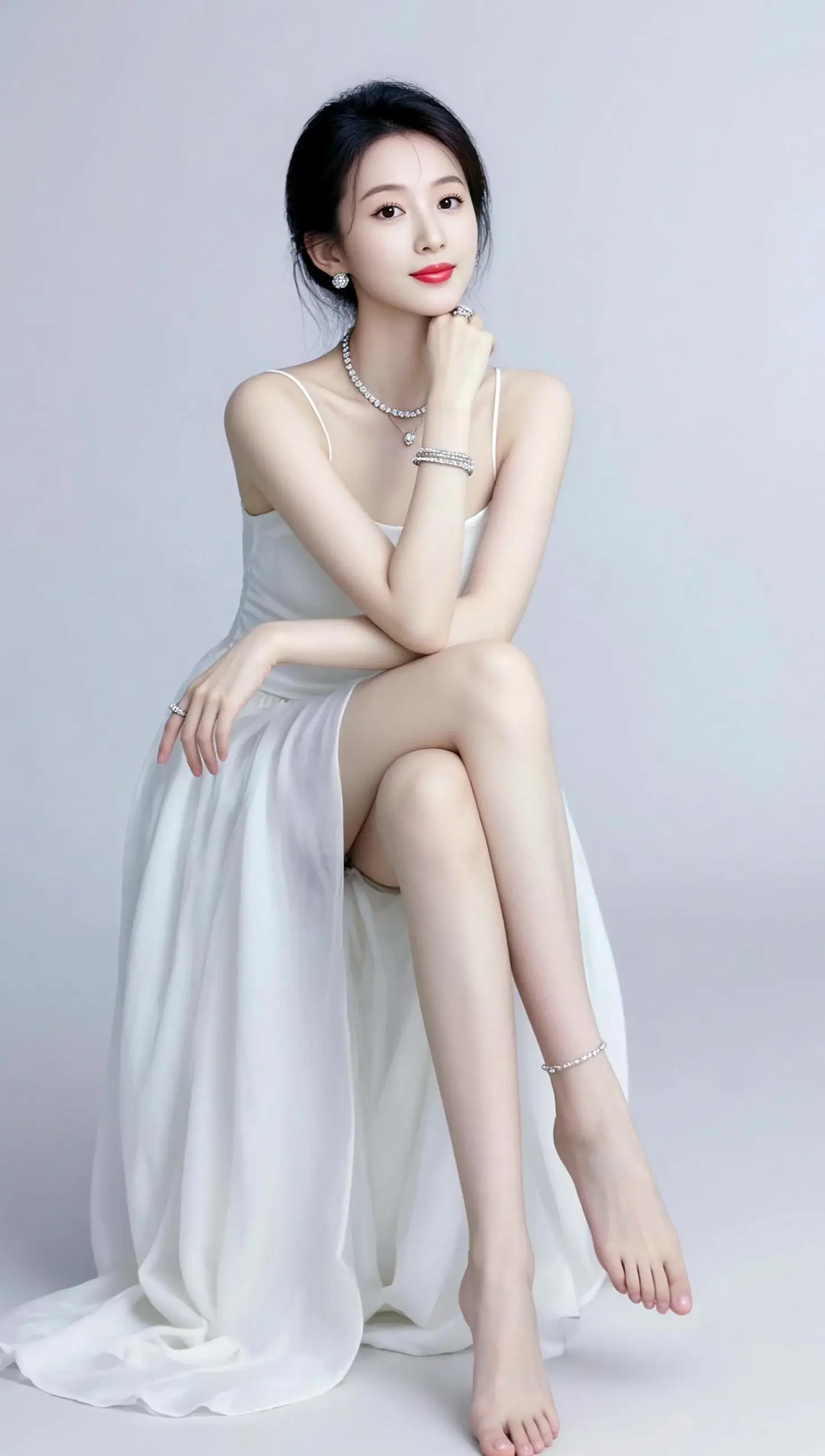 AI素净坐姿写真 ai创作