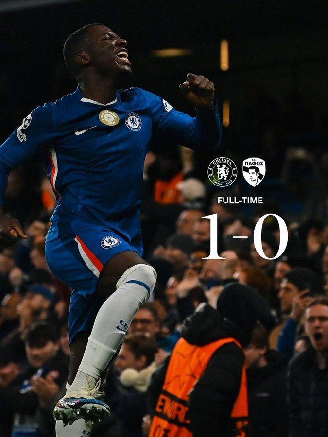 切尔西vs帕福斯 全场比赛结束，我车1-0战胜帕福斯！切尔西切尔西足球俱乐部 ?