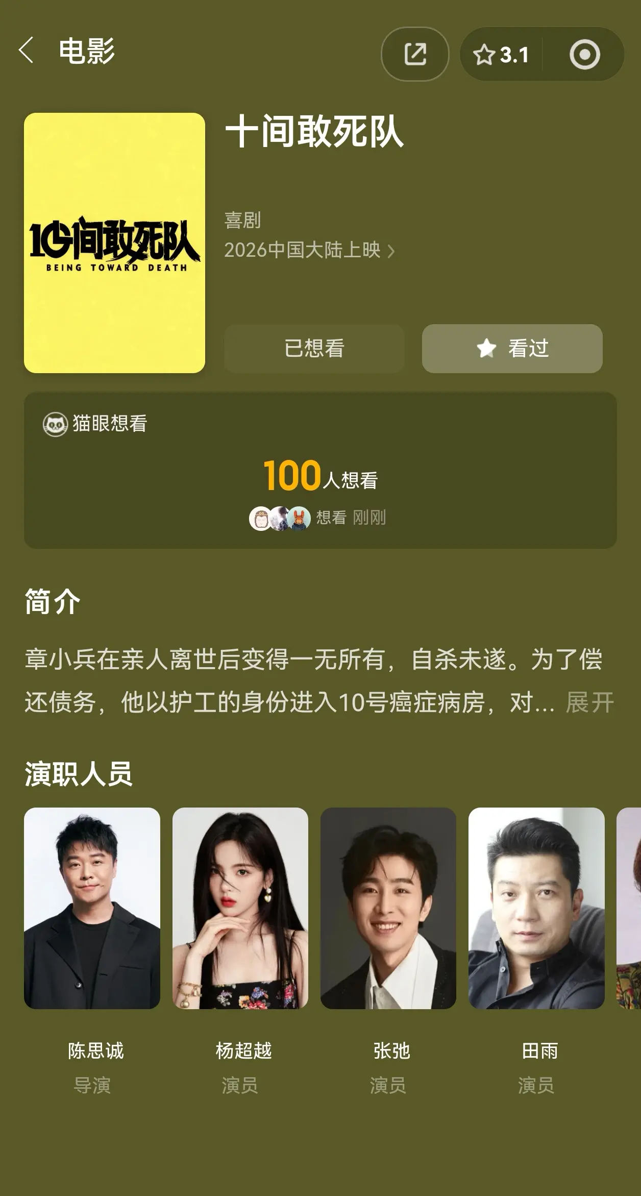 杨超越粉丝看过来！猫眼点点想看哦