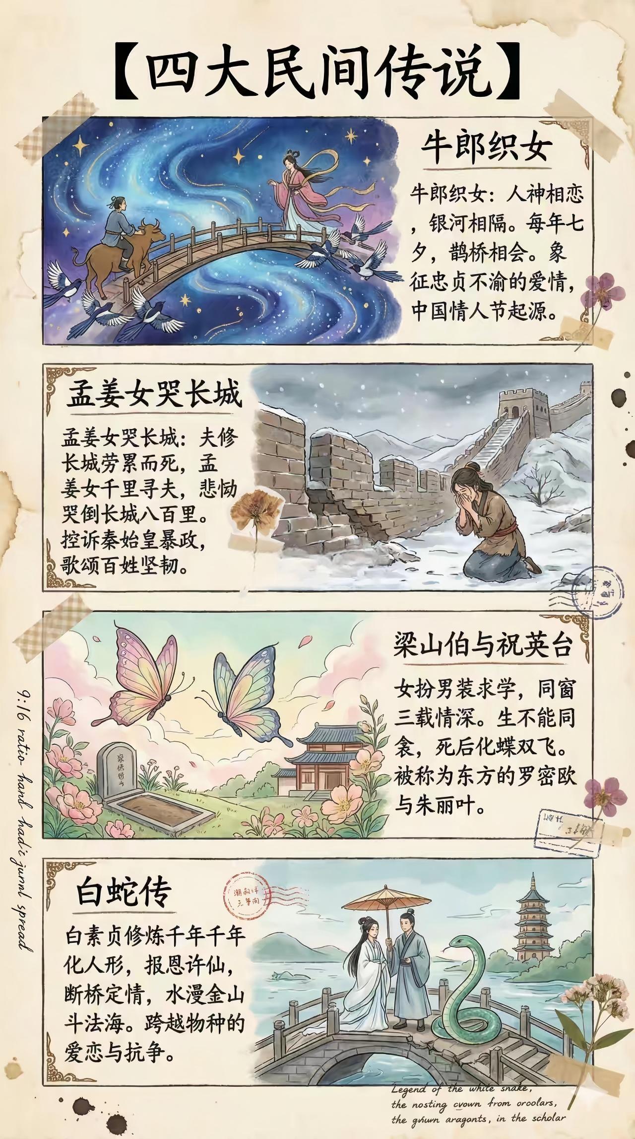 我国的4大民间传说...