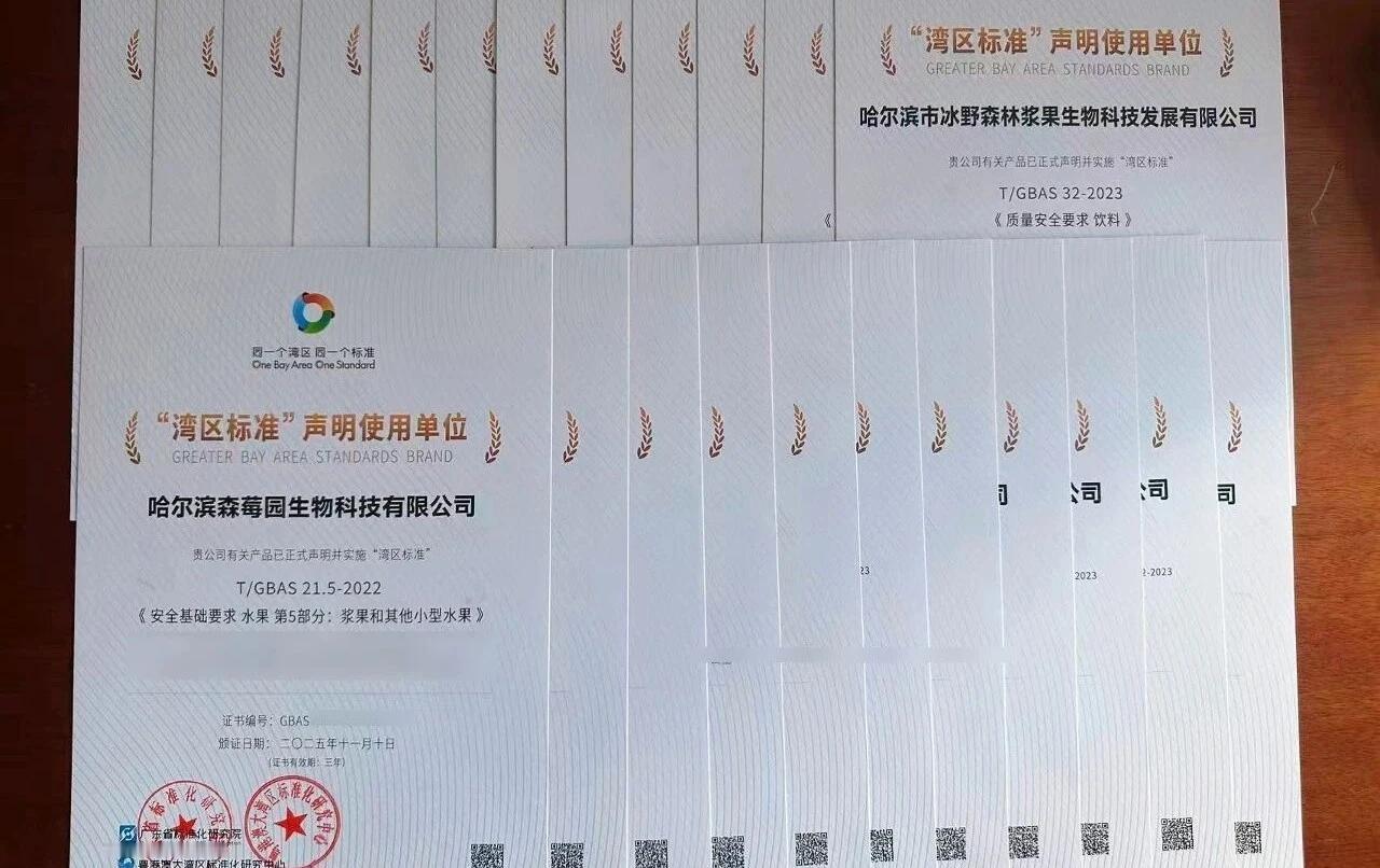 喜报！哈尔滨市22家企业首次成功获评“湾区标准”声明使用单位

冰城市场监管
哈