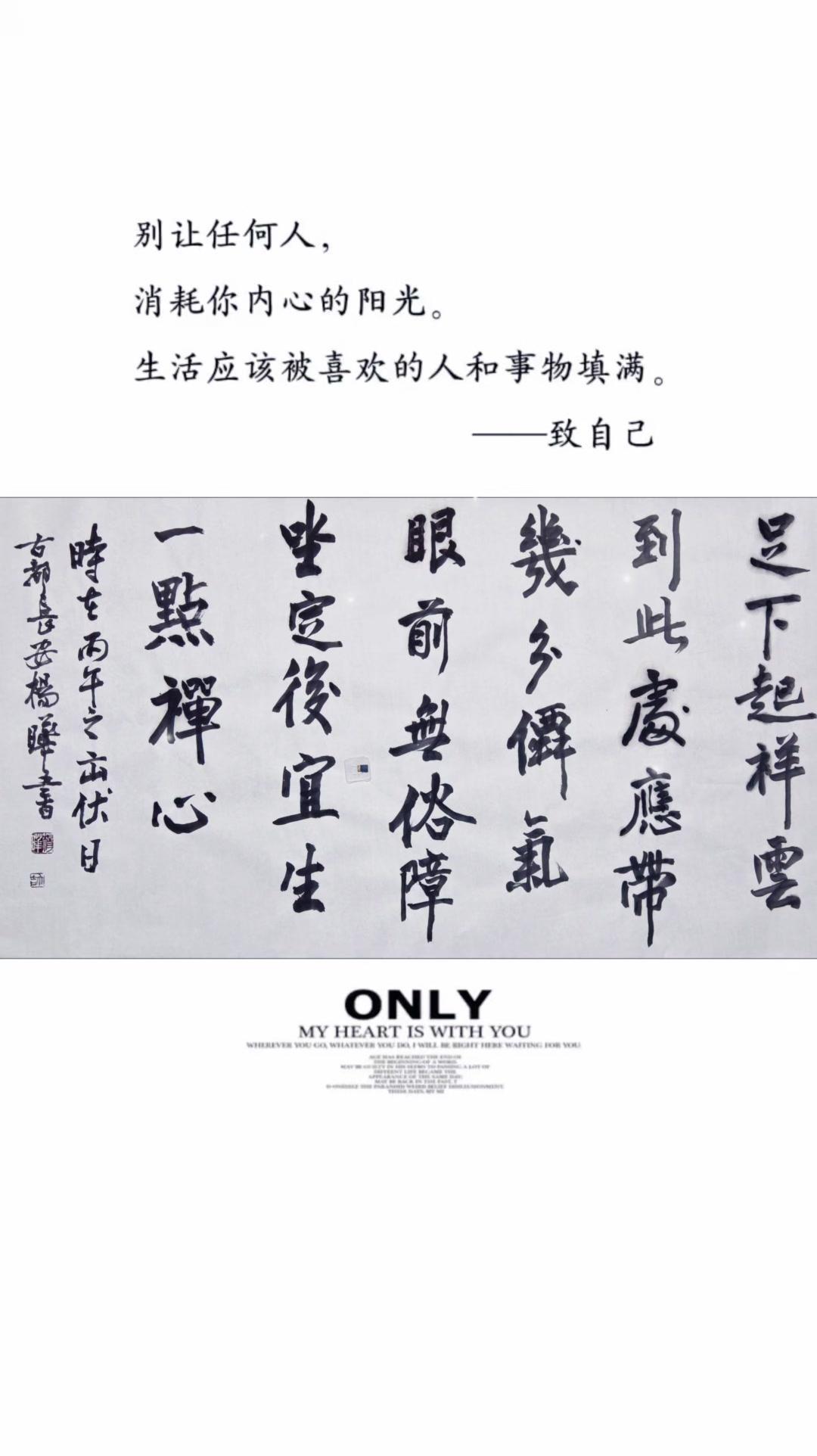 长安杨晔书写的这幅行书楹联，笔墨厚重从容，字态舒展，提按转折自然。
文字自带禅意