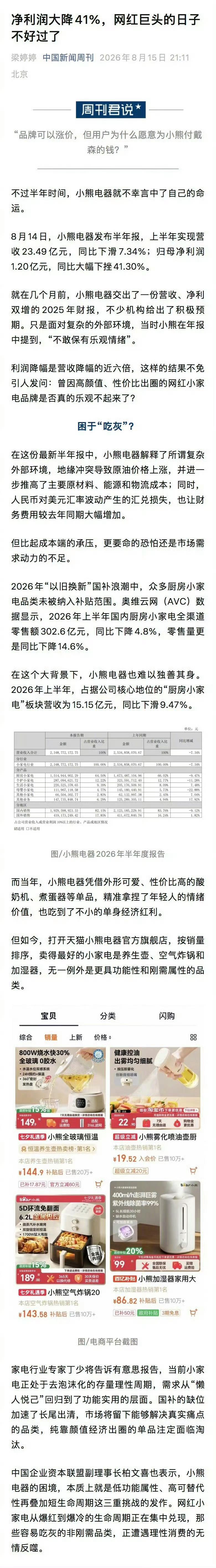 网红小家电集体吃灰了 你可能看过类似《精致XX的24小时》这种网红VLOG，前几