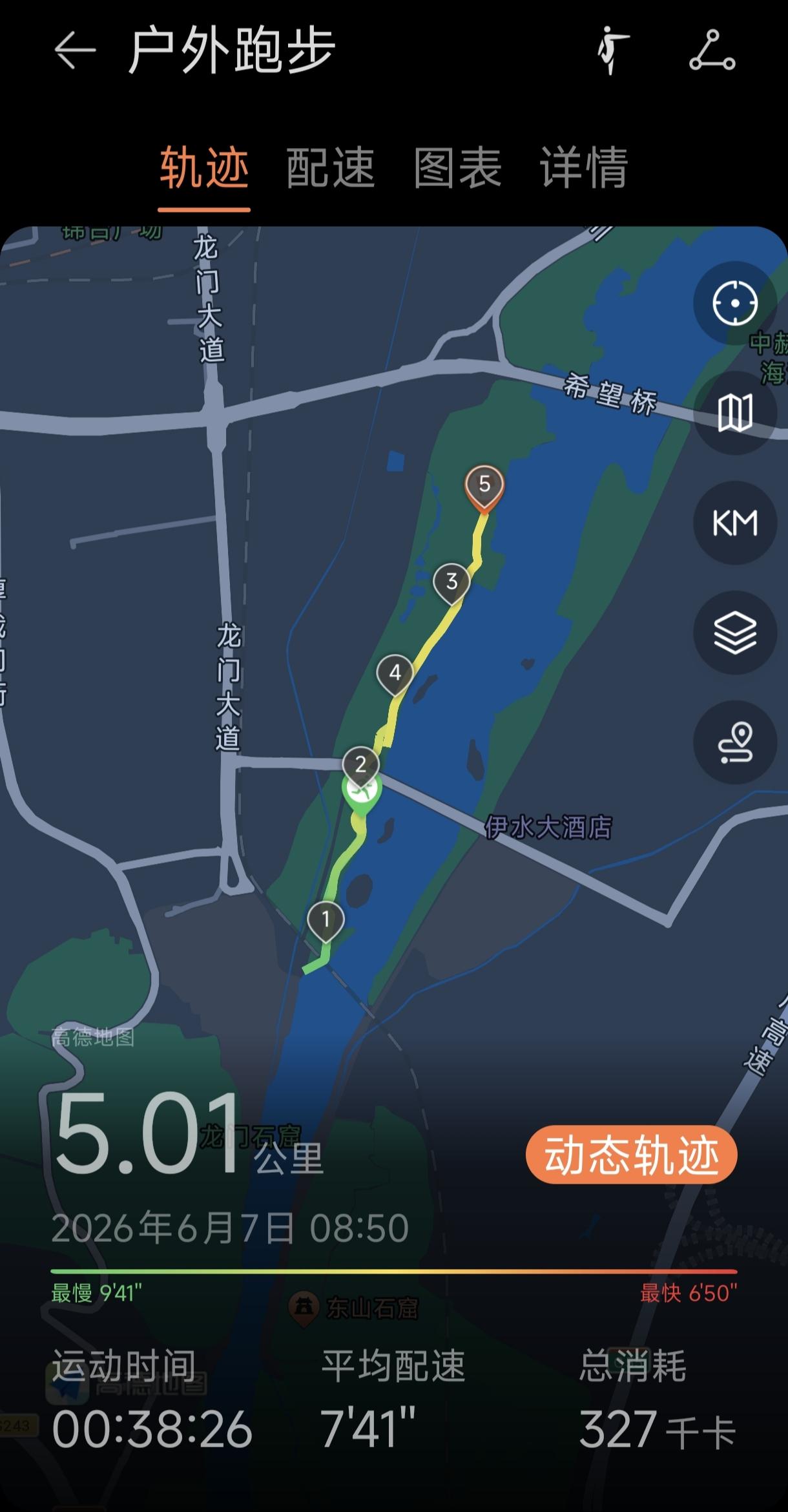 换个视角审视，自有别样况味
   沿着伊河慢跑五公里，跑到伊水游园起点。抬眼西望