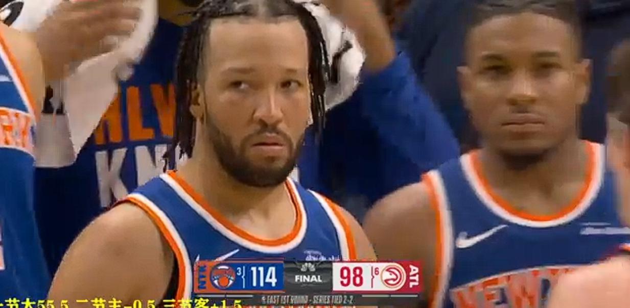 25-26赛季NBA季后赛东部首轮第四场，尼克斯114-98轻取老鹰将系列赛总比