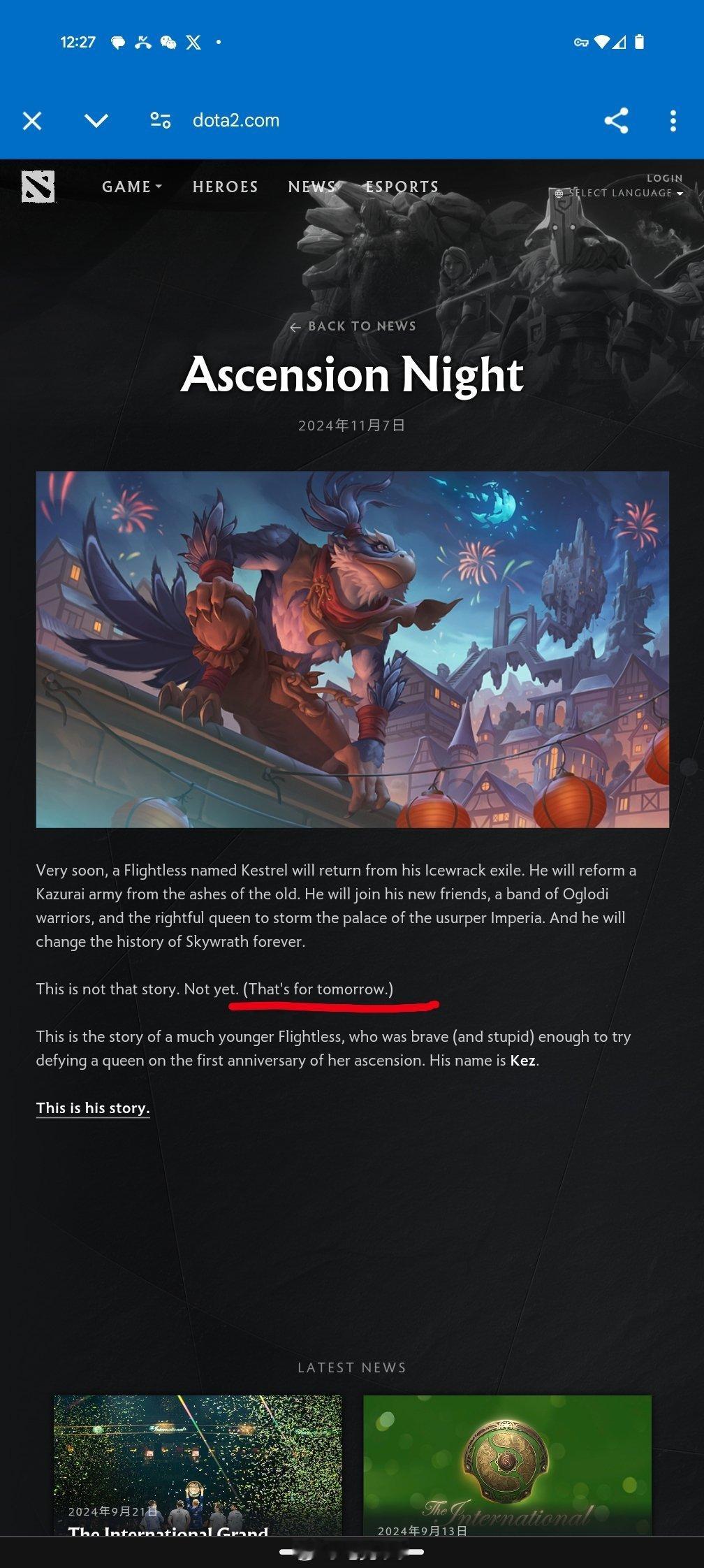 V社公布新英雄相关漫画难道是“明天”？[doge]#dota2趣闻##dota2