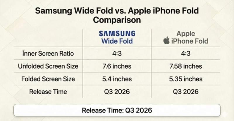 三星正准备发布一款尺寸与苹果 iPhone Fold 几乎相同的机型。外部和内部