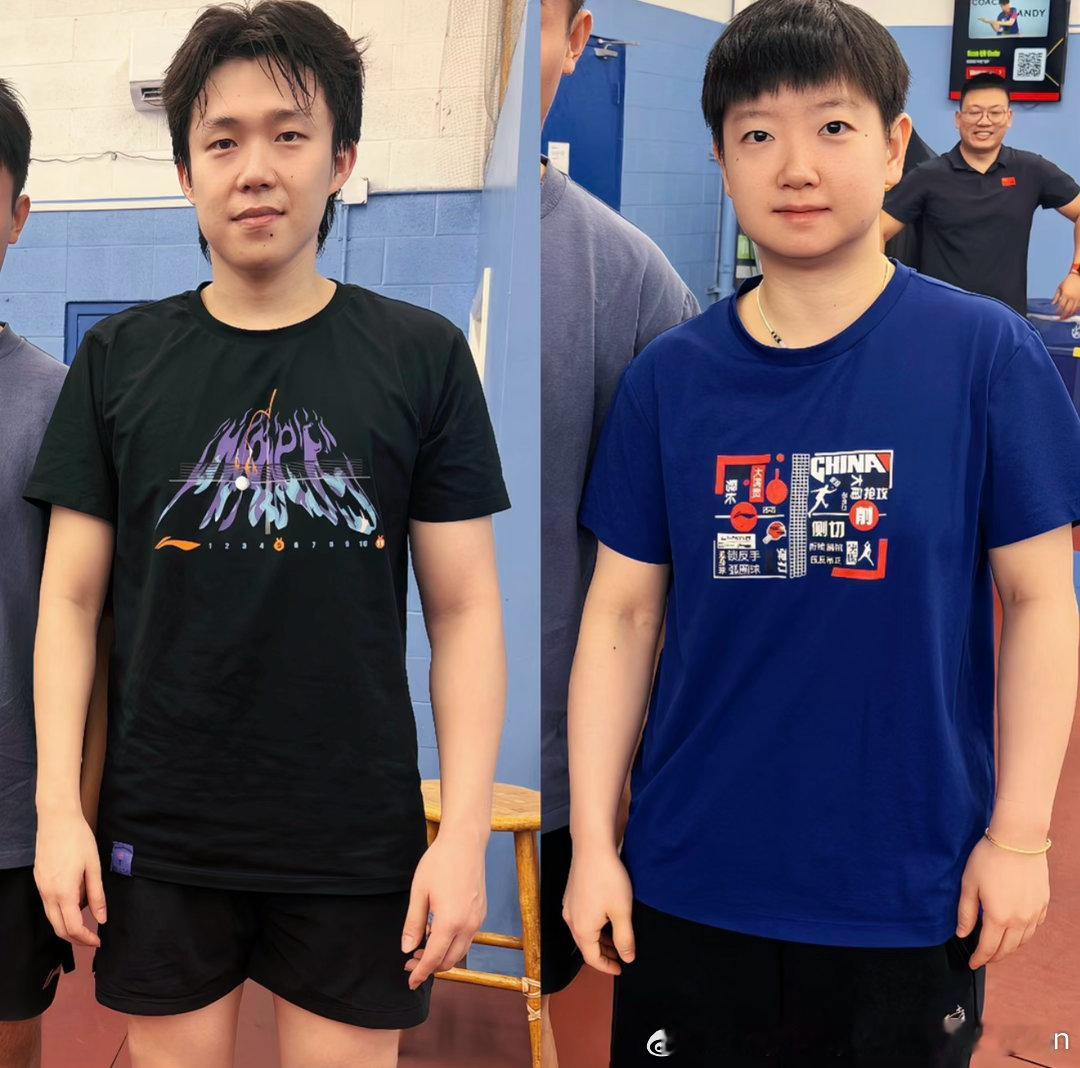 一个仰拍一个俯拍孙颖莎王楚钦