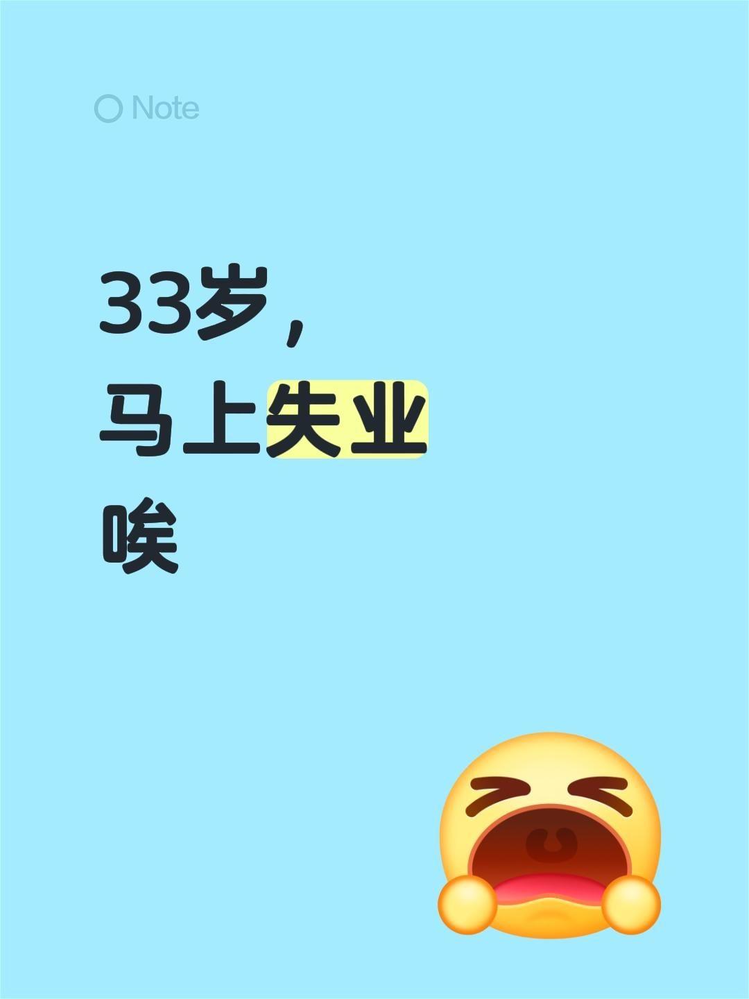 33岁，马上失业 唉