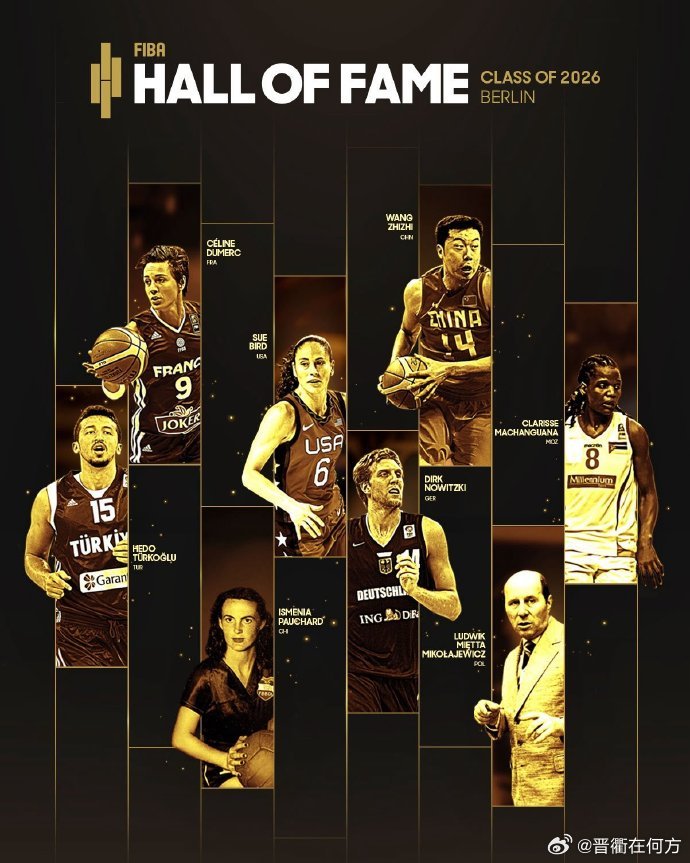 【王治郅入选国际篮联篮球名人堂 】12月21日世界篮球日，国际篮联宣布了2026