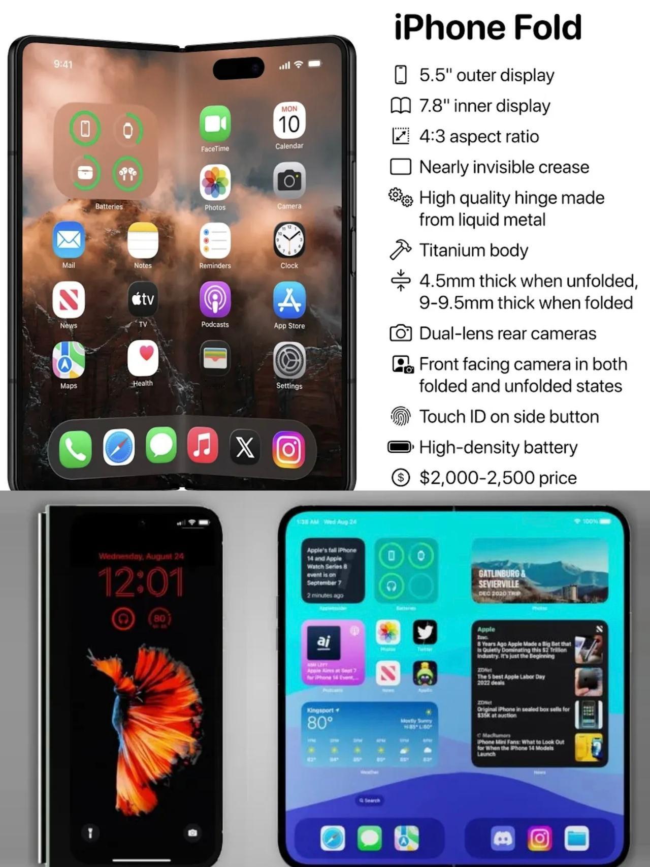 据说这是苹果的折叠屏？

⚠️最新消息，苹果的折叠屏手机iPhone Fold预