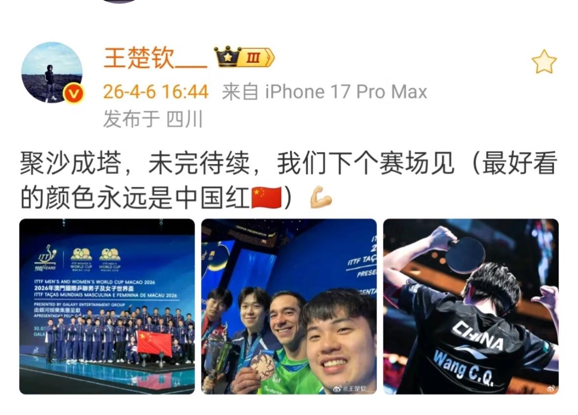 王楚钦与许昕幽默互动啦—哈哈哈😄大脑处于宕机状态了哥！
许昕：累的连标题都不起