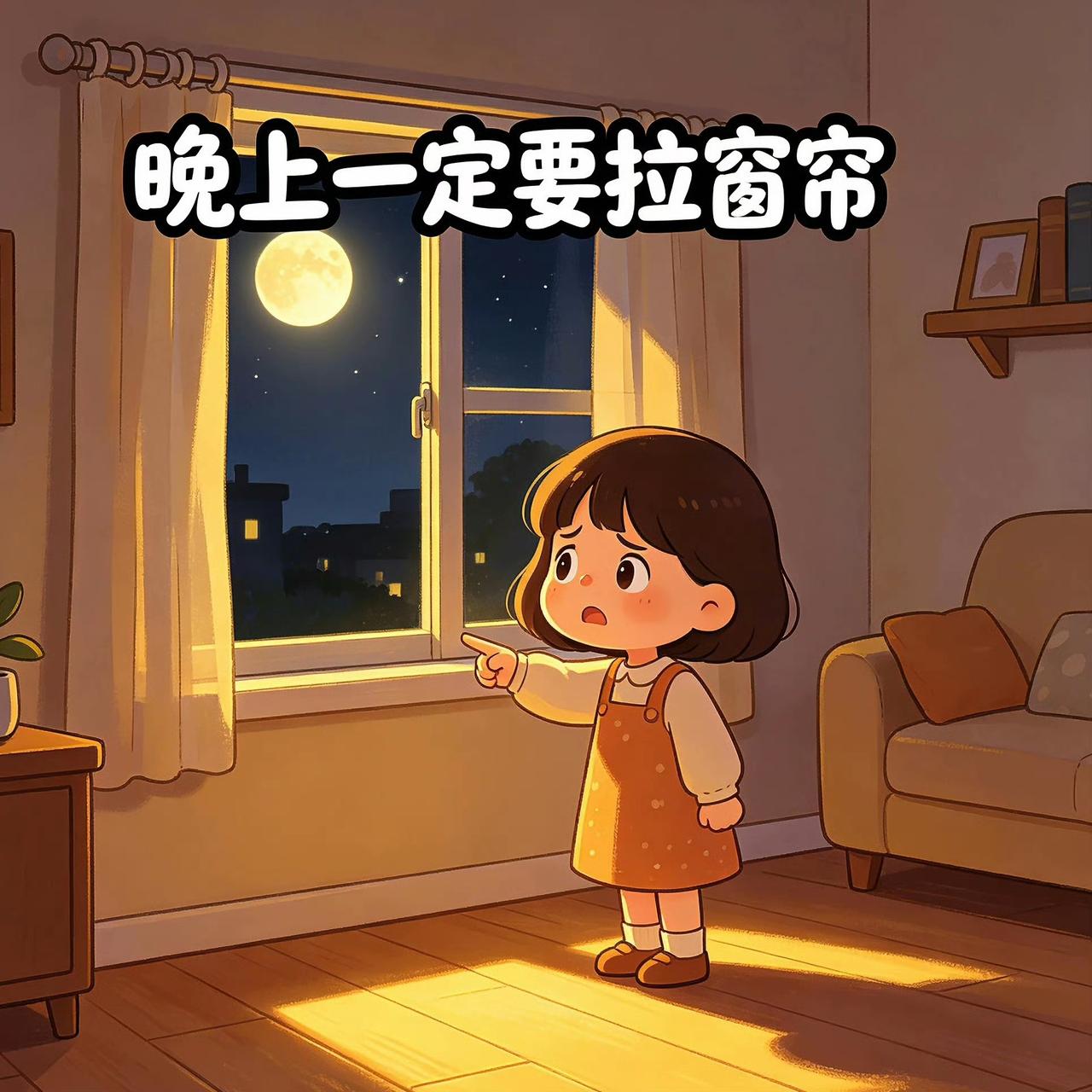 给大家提个醒，晚上一定要拉窗帘
夏天到了，晚上睡觉一定要记得把窗帘拉上，特别是两