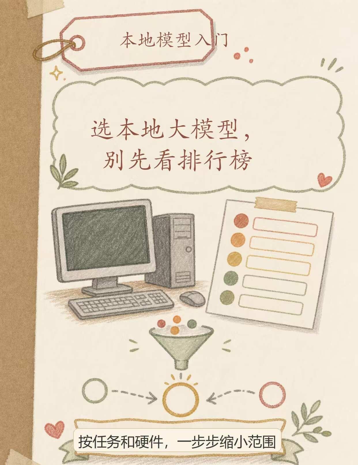想在自己电脑上跑大模型，别急着抄排行榜。先把任务说清楚：写作、代码、翻译还是看图
