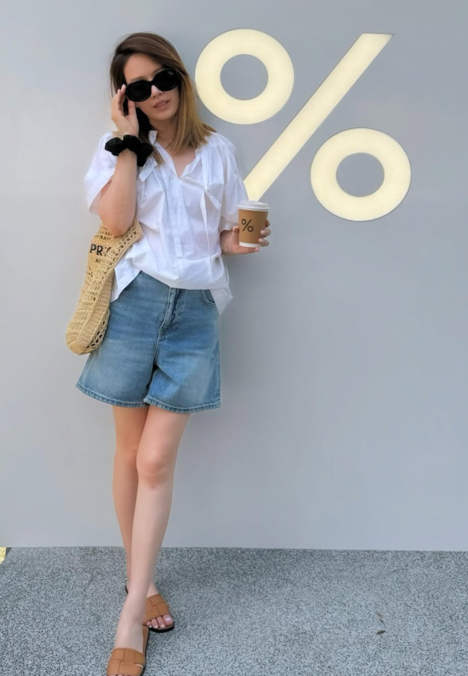 Melody的夏日私服，她品味很好！私下自己搭的衣服都很简洁大方。 ​​​