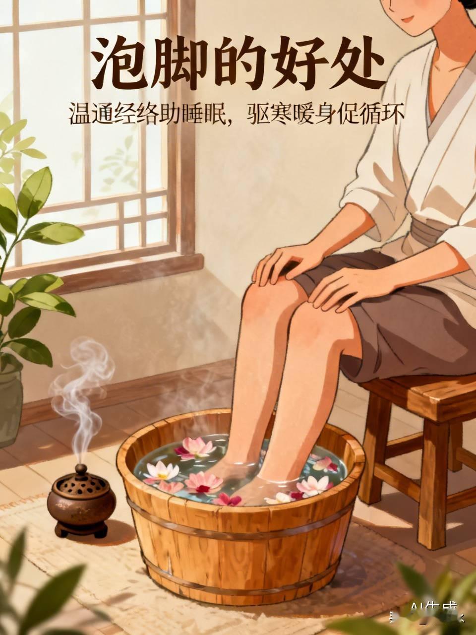 泡脚的好处,你知道哪些呢?温通经络助睡眠，驱寒暖身促循环
