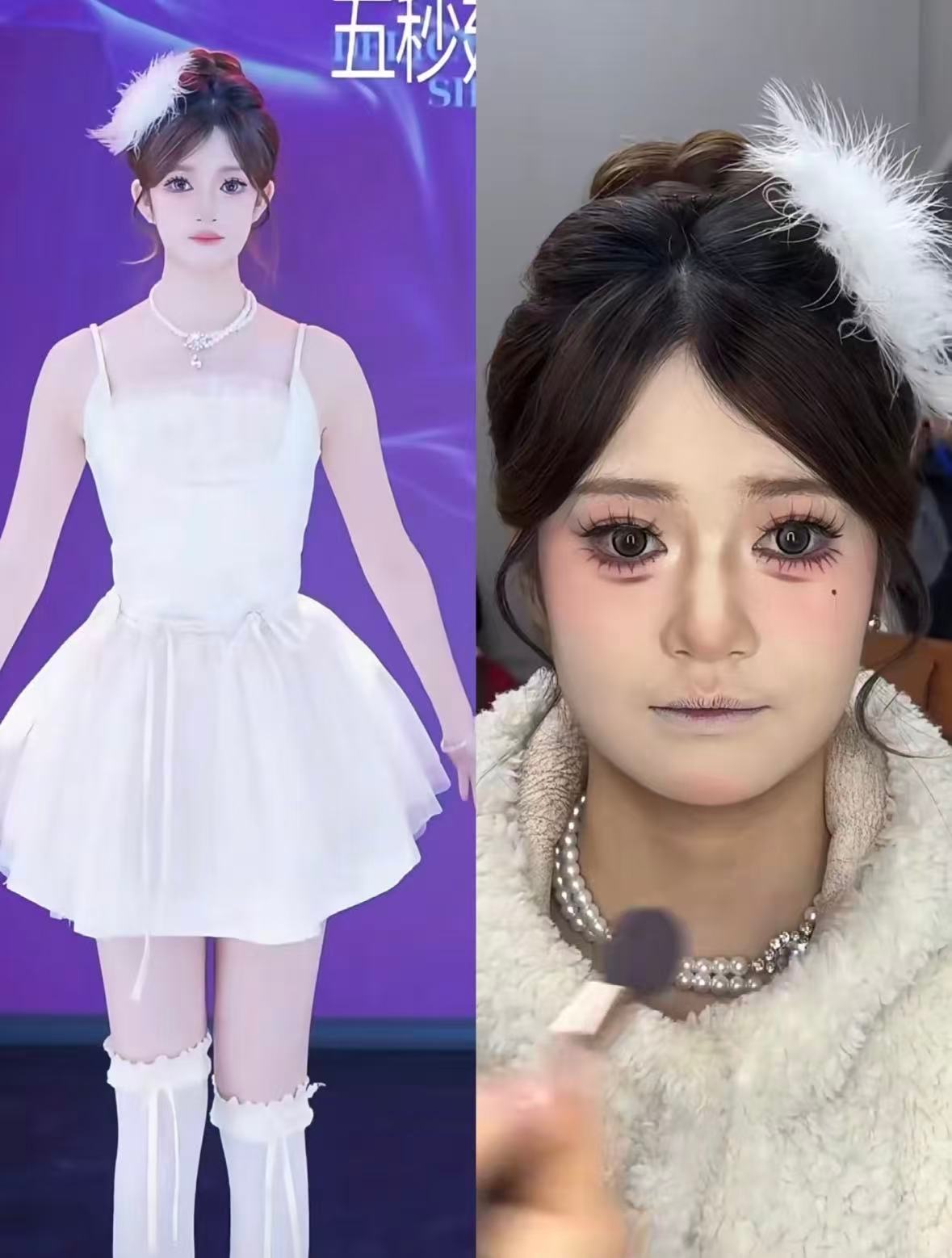 团播不得浓妆艳抹过度磨皮美颜团播为上镜画浓妆能理解，但有些妆真的一言难尽，美颜还