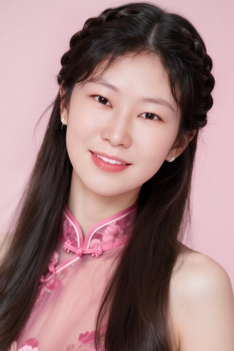 甜美少女风，粉色旗袍，优雅迷人！