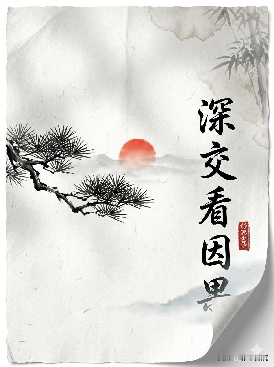 深交看因果，绝交看人品
　
想看清一个人的真面目，不需要共同经历生死，只需要观察