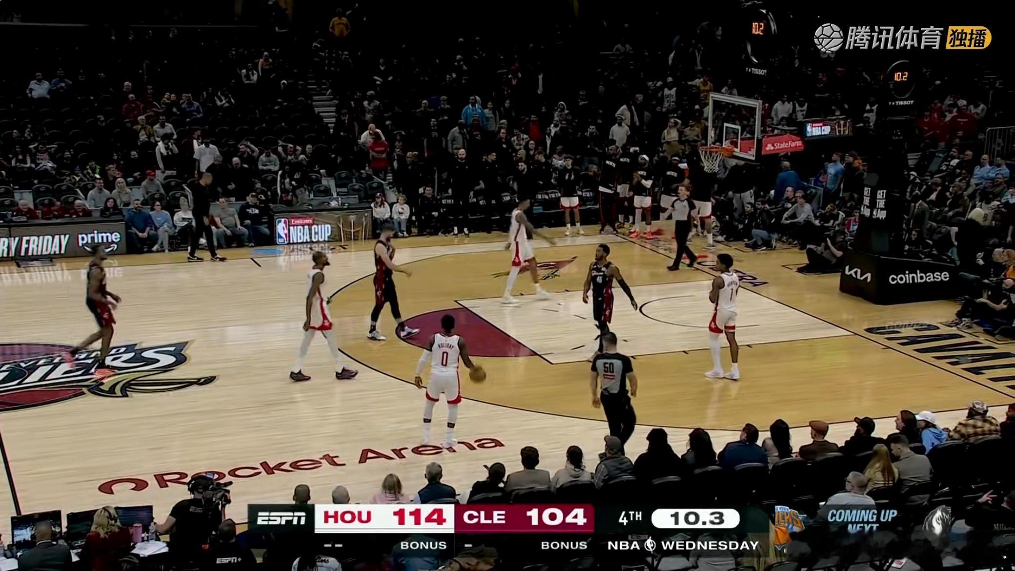 火箭114-104战胜骑士取得五连胜申京28分11篮板7助攻，杜兰特20分亨特2