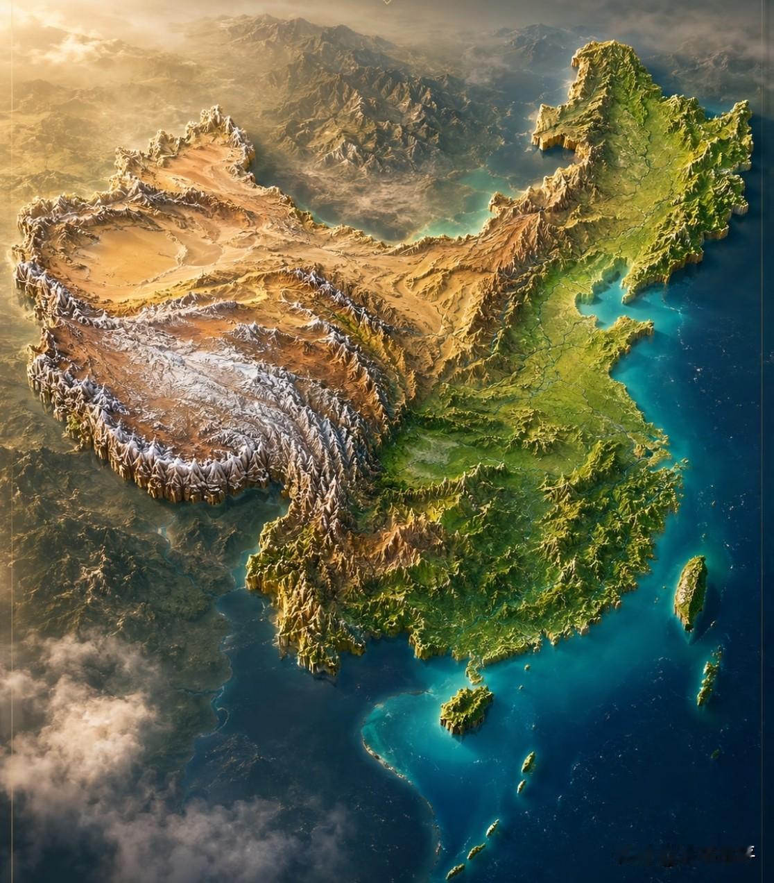 看看这地势地形图，我们马上就会理解为什么有“逐鹿中原”、“问鼎中原”、“中原板荡