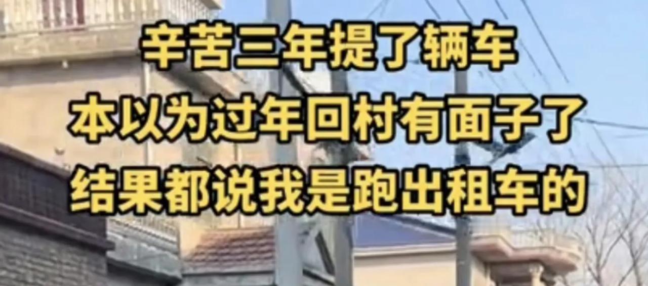 本以为能给亲戚们露个脸，结果却成了他们眼中的杂牌车主。

在城里，特斯拉、比亚迪