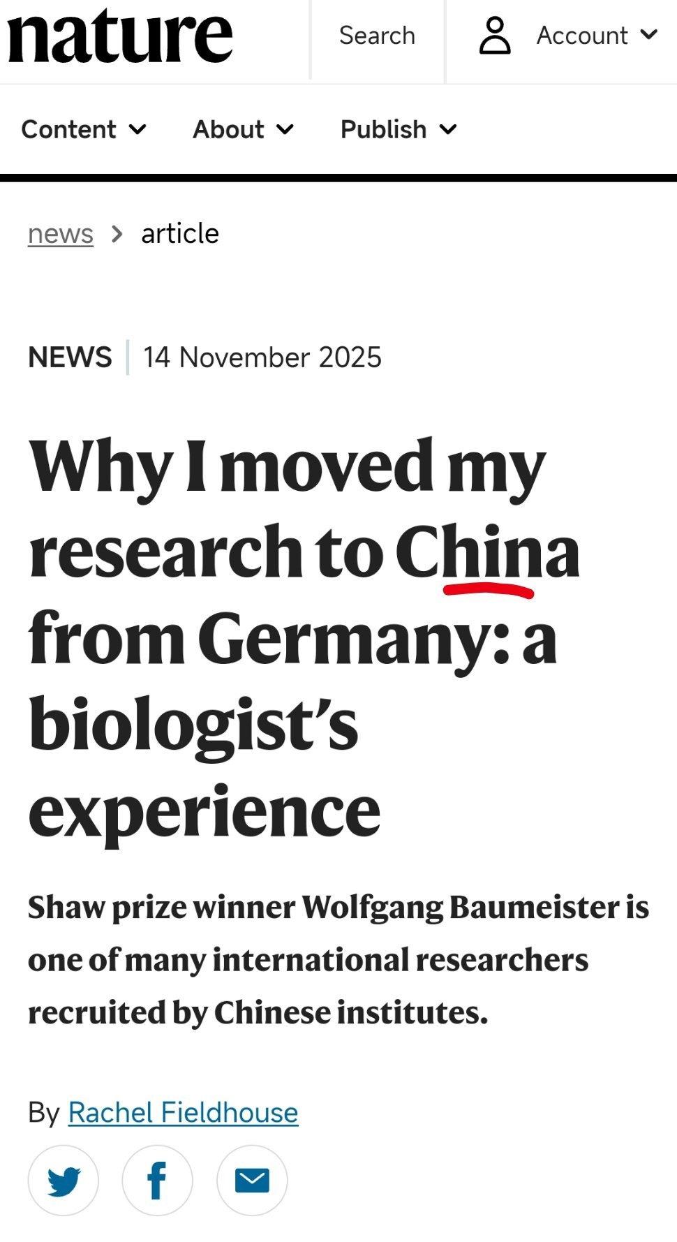 2019年来华工作，当上科大特聘教授的德国科学家沃尔夫冈·鲍迈斯特（Wolfga