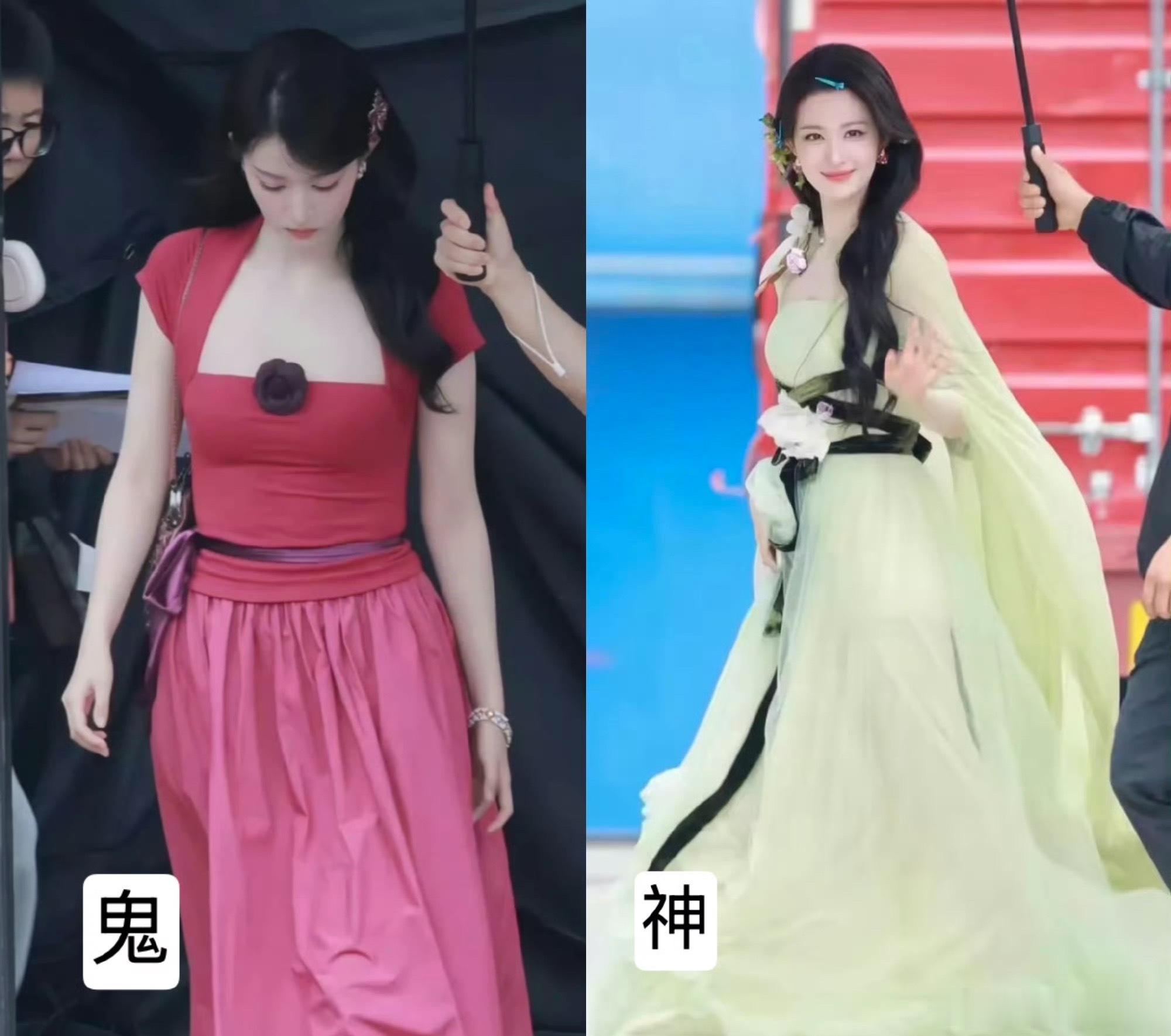 王楚然浮生造型神一套鬼一套谁懂这种过山车式颜值，前一套清冷美人氛围感拉满，下一套