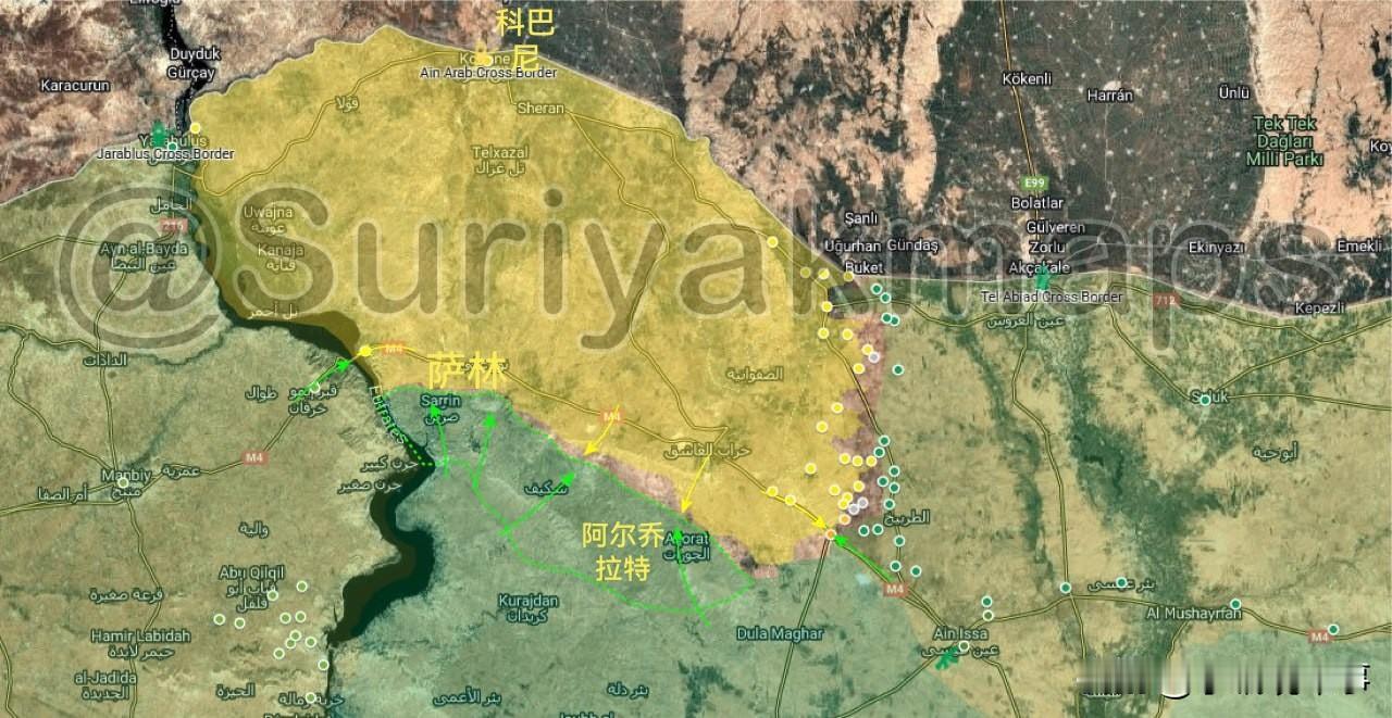 截至1月20日下午14点叙利亚局势：

1.阿勒颇省和拉卡省前线：
从夜间到清晨