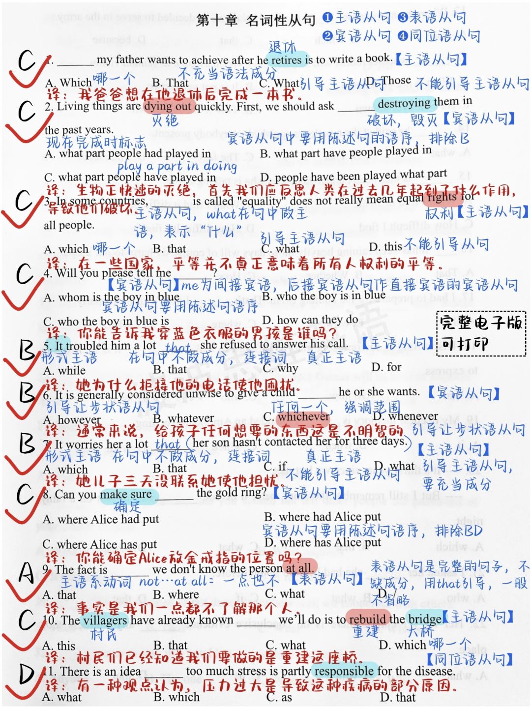 你！是！我！的！神❗️终于把名词性从句搞明白！