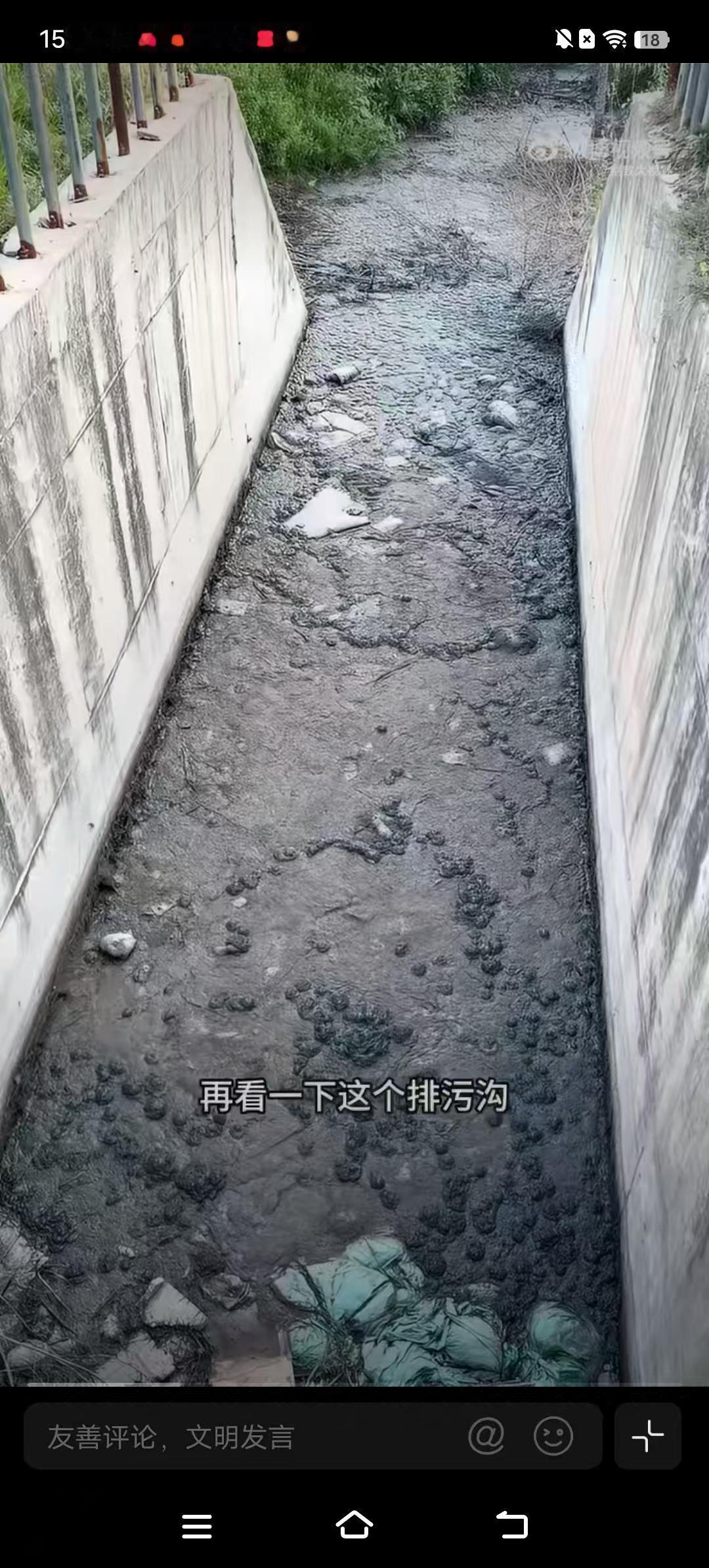 看到一微博网友发了一个视频，开封尉氏县粪水直排河流
        视频作者说，