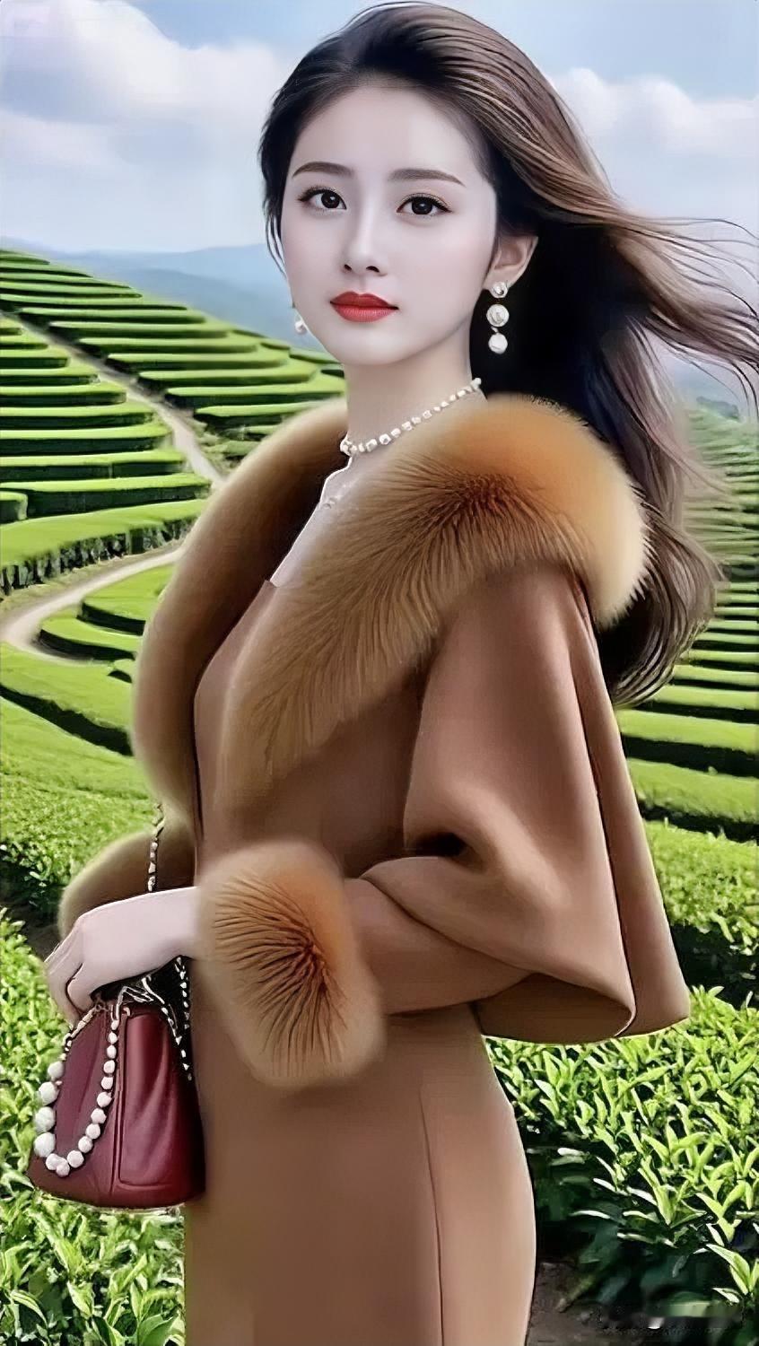 冬日穿搭指南：奢华皮草外套+珍珠项链，尽显优雅气质！🌿👗💎