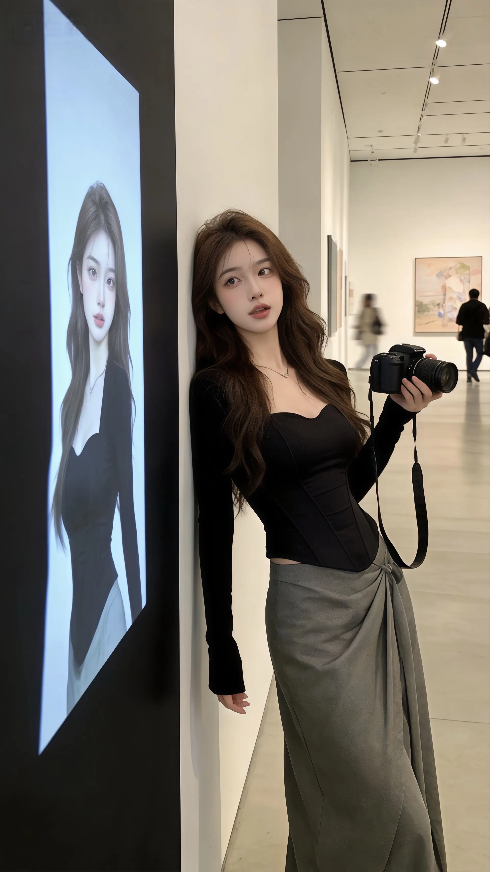 被易梦玲的中式美征服了法式鱼骨裙自带白月光滤镜姚安娜淡蓝色流光长裙造型...