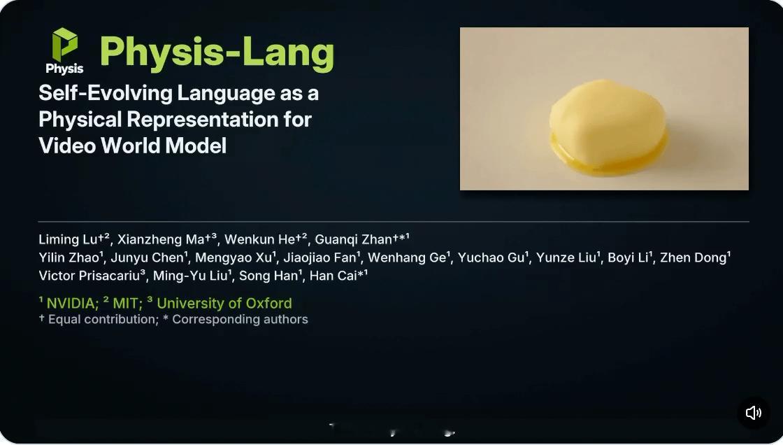 英伟达研究人员发布视频世界模型开源框架Physis-Lang。该框架为视频字幕注