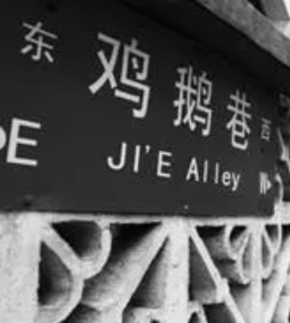 上联，鸡鹅巷

下联，？？？

江苏省南京市玄武区，东起一枝园，西至洪武北路北端