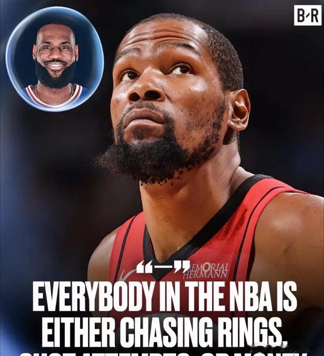 杜兰特icon说出了大实话：NBA球员目标无非冠军、球权和金钱！据Bleache