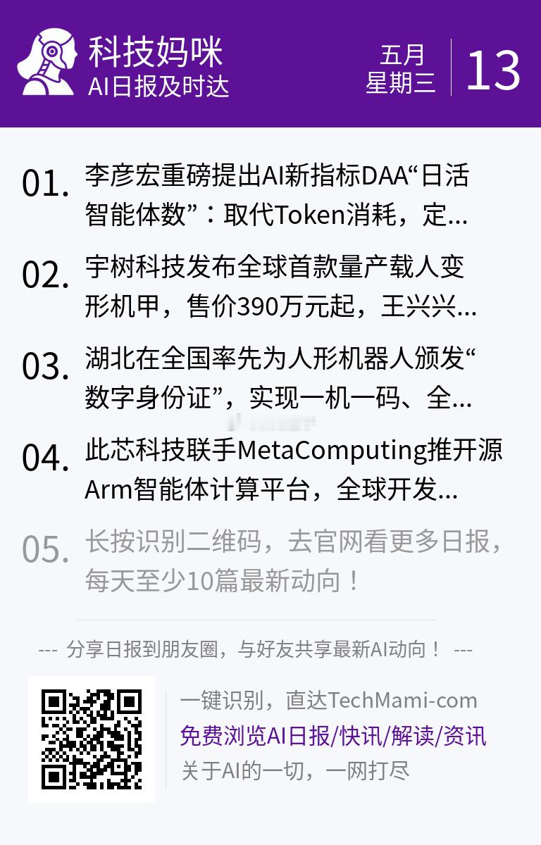 【 2026年5月13日 星期三 】过去24小时全球AI新鲜事，10条内容汇总: