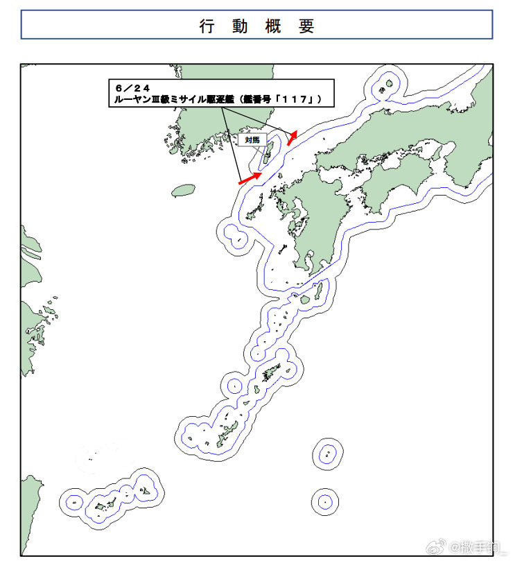 117西宁舰前天经对马海峡驶入日本海。有意思的是，83舰编队前两天经对马海峡去俄