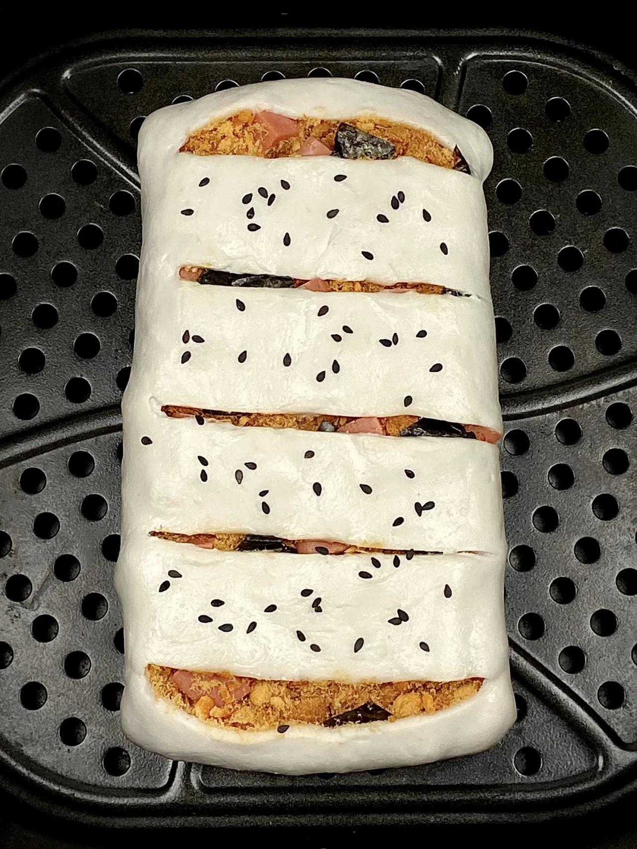 拜托！！有空气炸锅的都去做这个！！！|||家里有手抓饼的姐妹快去试试这个肉松手抓