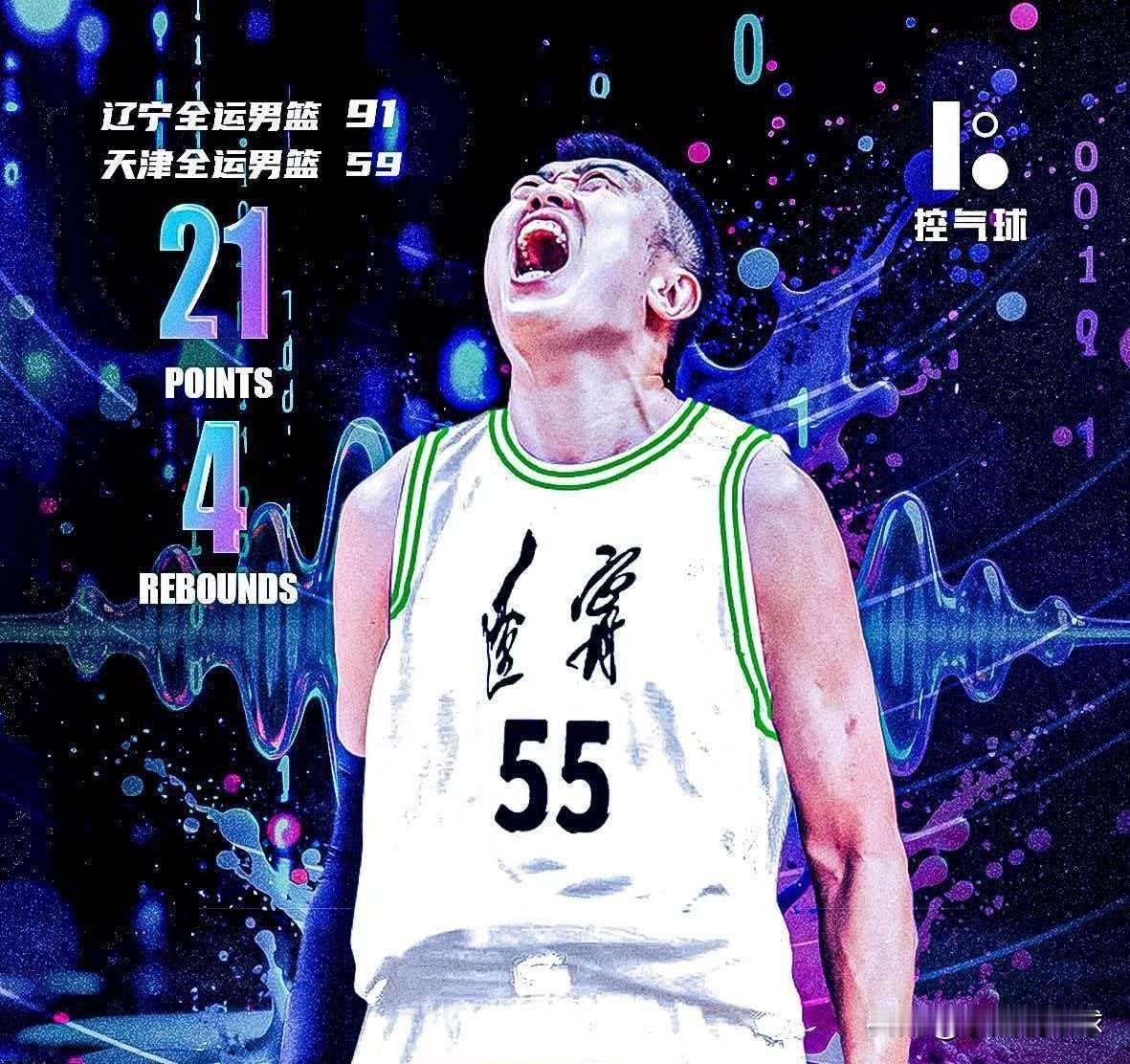 全运会麦迪时刻！韩德君4分钟砍下20分

全运会辽宁队以91-59大胜天津队，辽