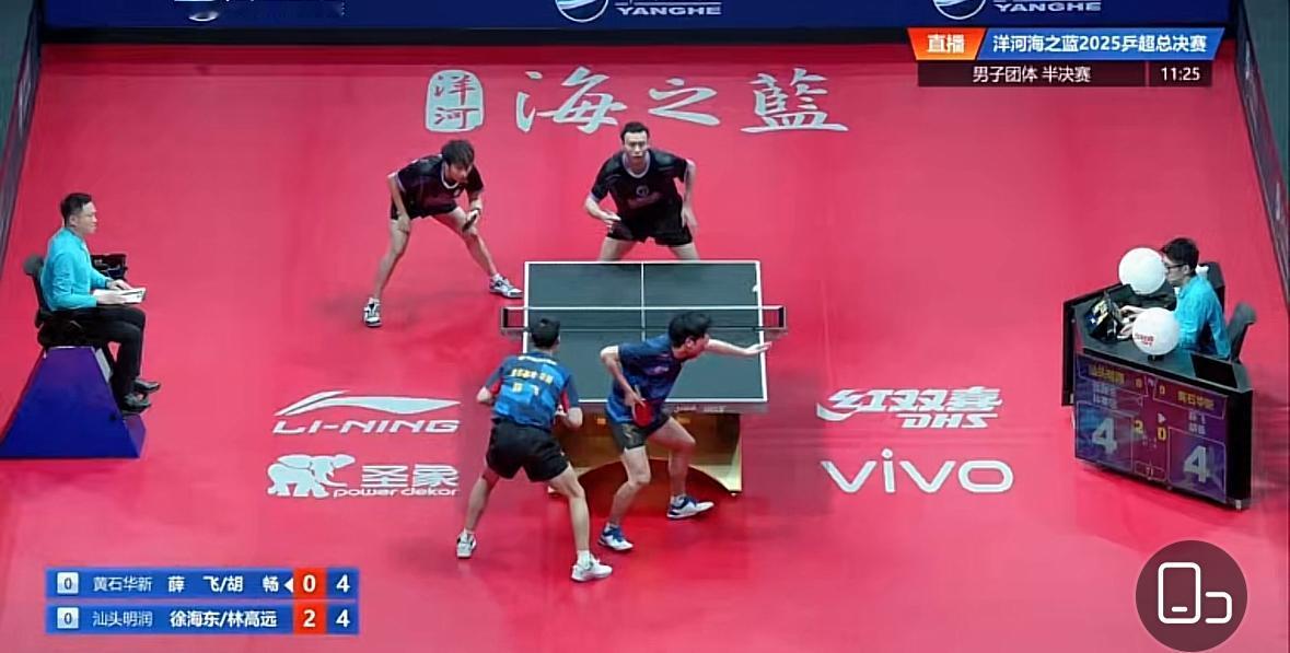 乒超男团半决赛 林高远/徐海东3:0薛飞/胡畅 双打拿下一分
12月27日，
南