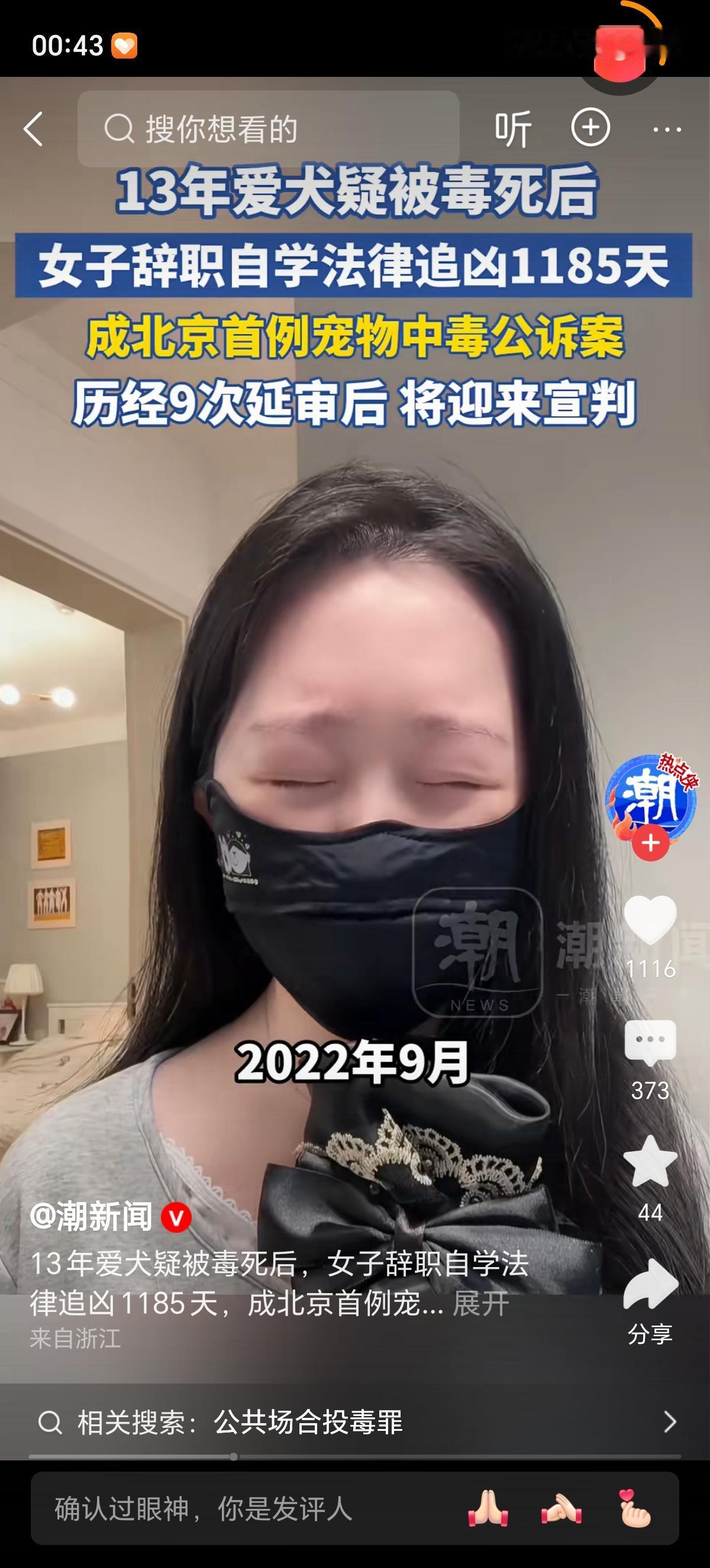 2022年9月14日，李依涵的世界轰然崩塌。陪伴她13年的西高地梗犬Papi，在
