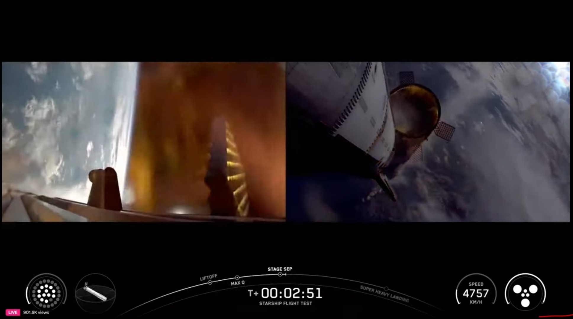spacex星舰进行第十次试飞太空探索助力计划超重型火箭/星舰组合体(IFT-1