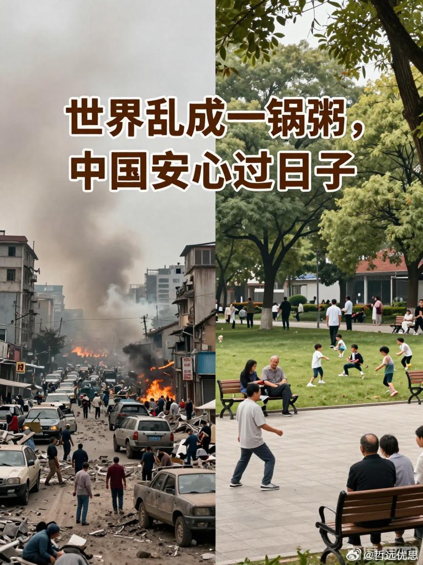 世界乱成一锅粥中国安心过日子世界乱成一锅粥，中国在屋里安心喝粥打开国际新闻，感觉