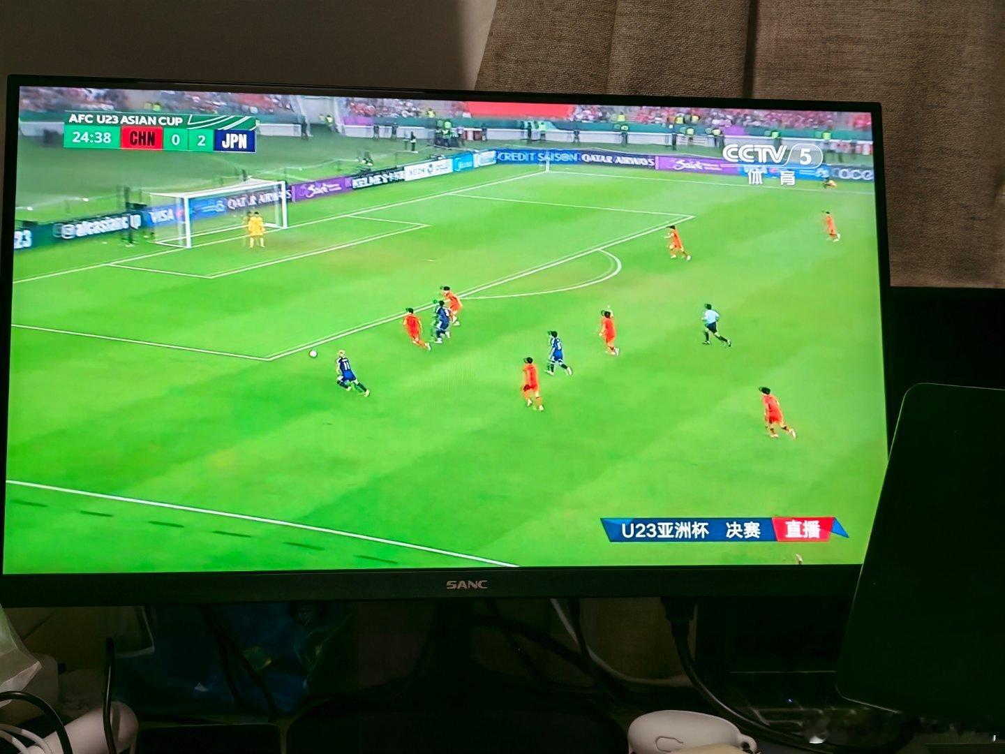 U23国足vs日本2比0了，日本足球还是强啊。 